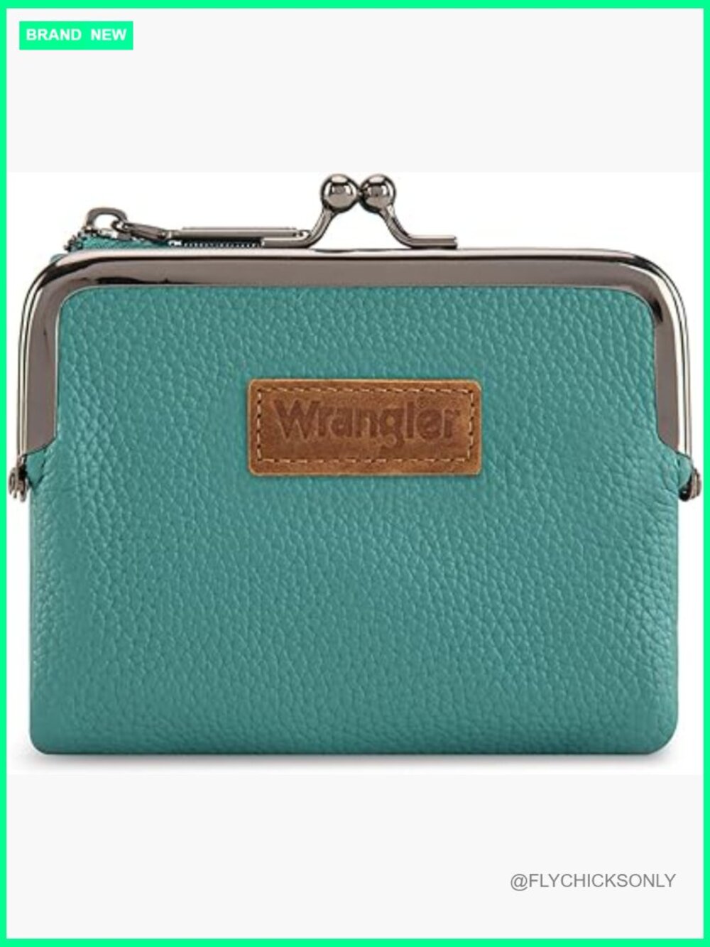 Vegan Leather RFID Blocking Bifold Wallet with Kiss Clasp